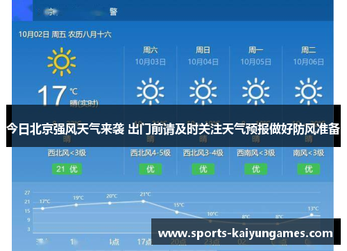 今日北京强风天气来袭 出门前请及时关注天气预报做好防风准备