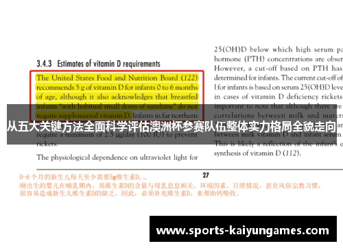 从五大关键方法全面科学评估澳洲杯参赛队伍整体实力格局全貌走向